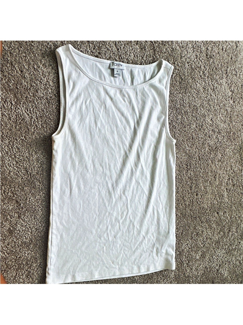 J. Crew White Ribbed Sleeveless Tank